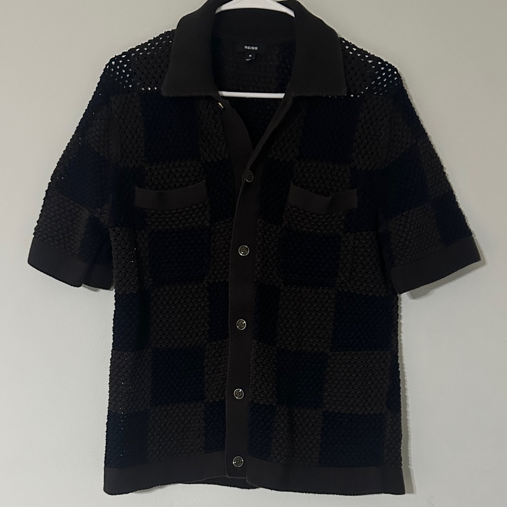 Reiss Black and Brown Casual Button Down Shirt